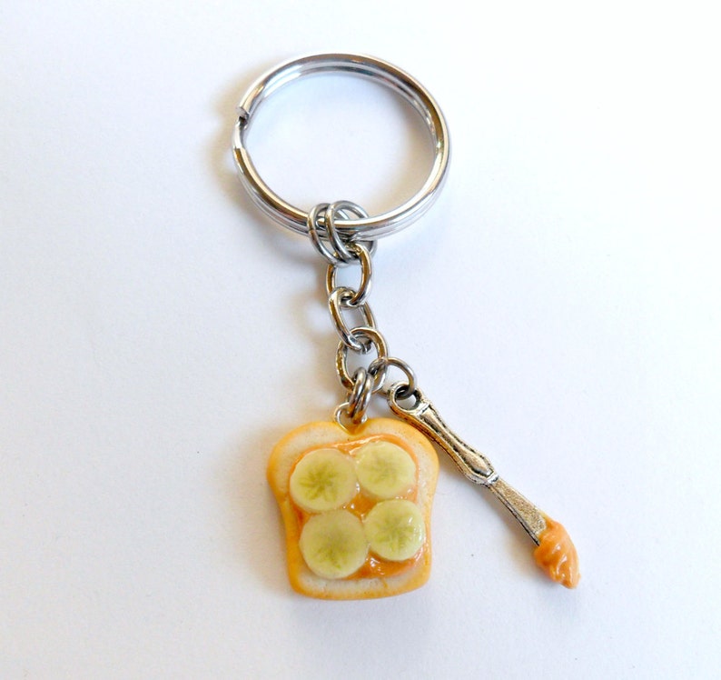 Peanut Butter and Bananas Keychain With Knife Cute D Etsy