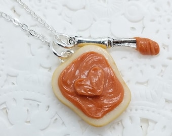 Peanut Butter with PB Heart Necklace, With Knife Charm, Great Gift, Cute :D