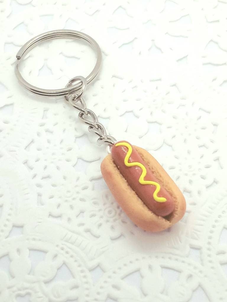 Hotdog Keychain or Phone Charm Food Accessories Cute :D -  Israel