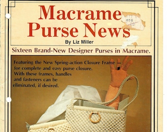 Macrame Purse News pattern book / 16 projects / vintage '70 / instructions how to / pdf.book