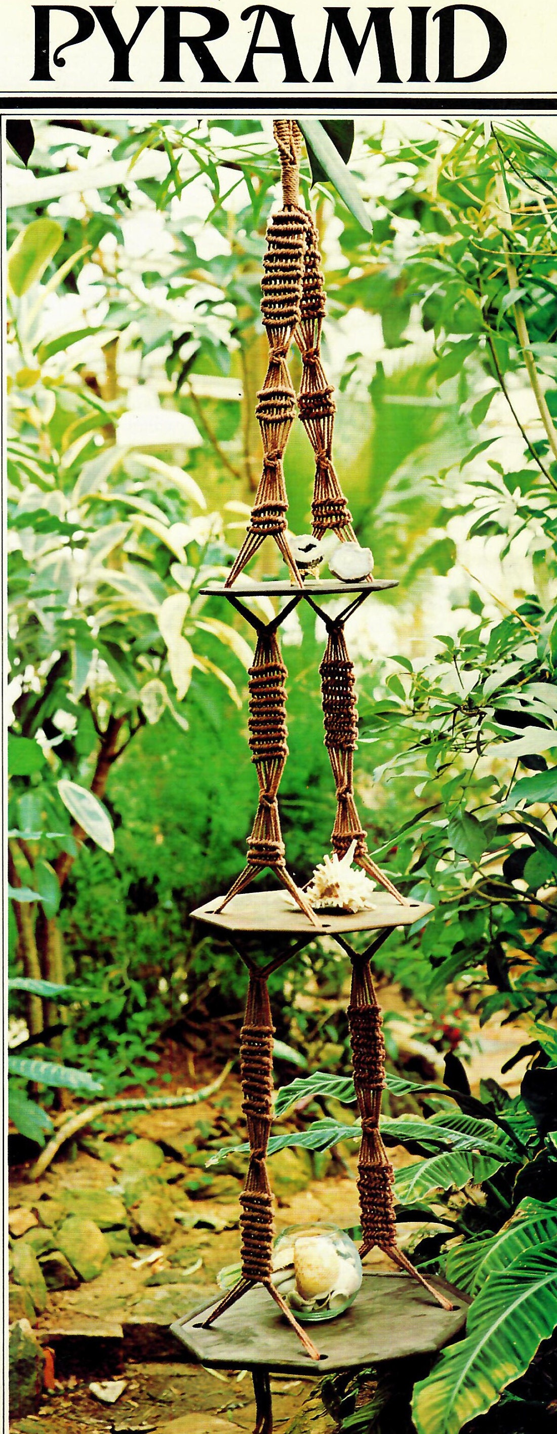 Macrame Pyramid Make a Table in Macrame Pattern Book / Vintage '70 / Instructions How ...