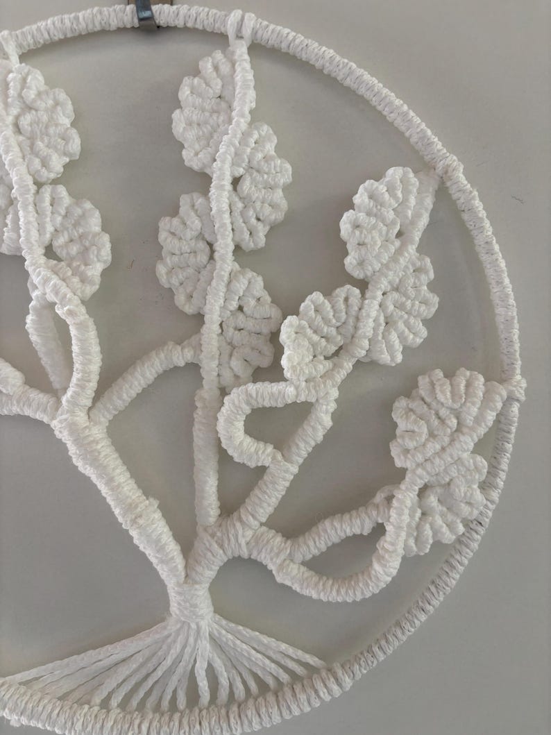 Tree Branch Macrame Handmade Macrame Tree of Live Wall Hanging - White Boho Wall Art / Size ...