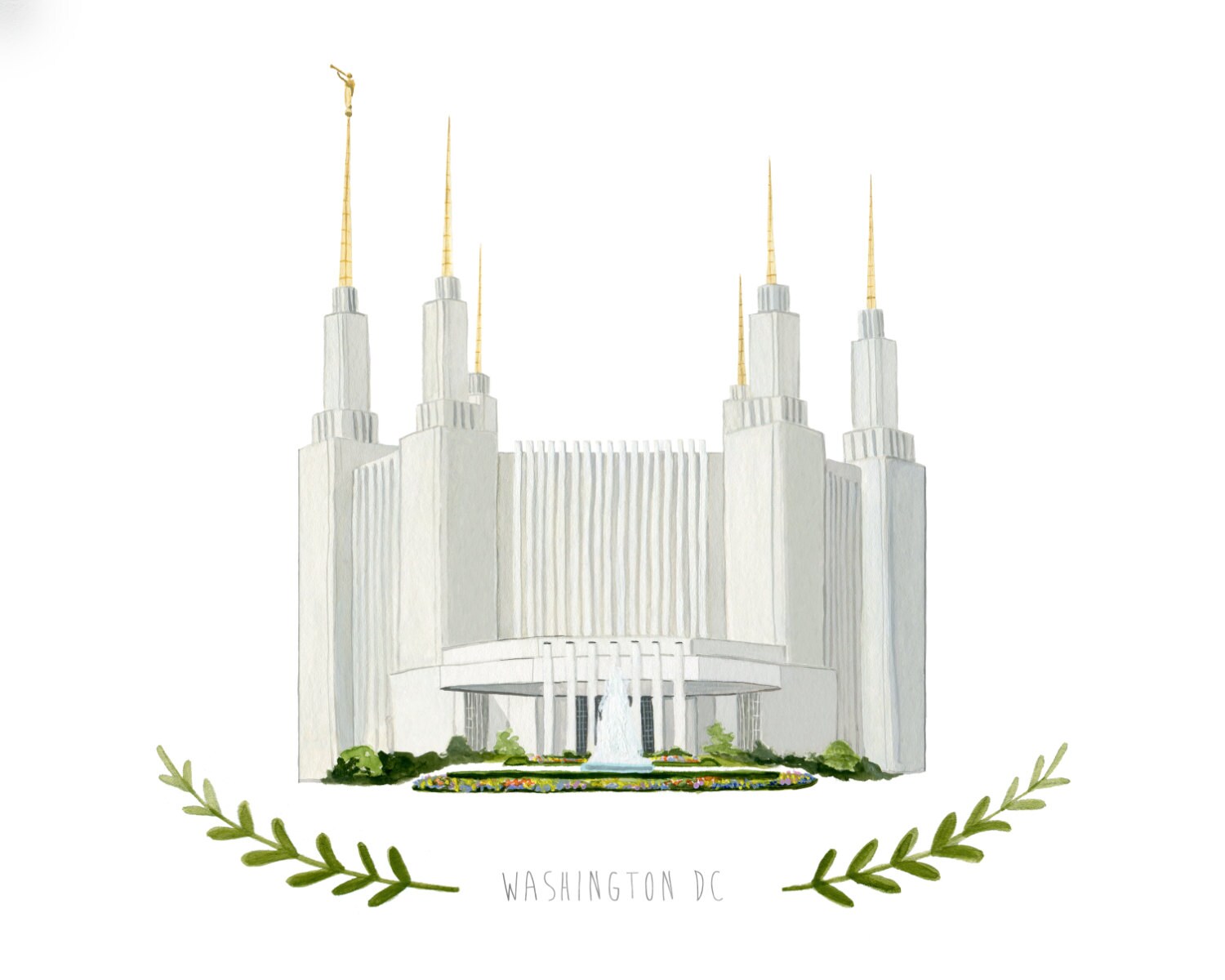 Washington DC LDS Temple Illustration Archival Art Print | Etsy