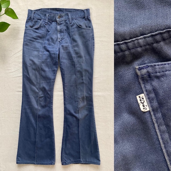 パンツ ~70s levi's / star pattern flear pants Vintage 70s Levis 784 Bell Bottom Flare Wide Leg Orange Tab