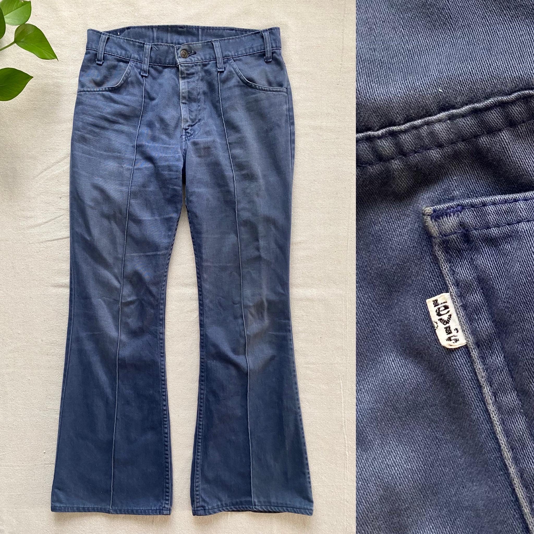 Vintage 1970s Levi's 628 Blue Flare Pants, 31x30, Levi Strauss