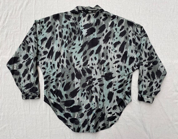 Vintage 90s Abstract Brush Stroke Blouse, Women's… - image 7