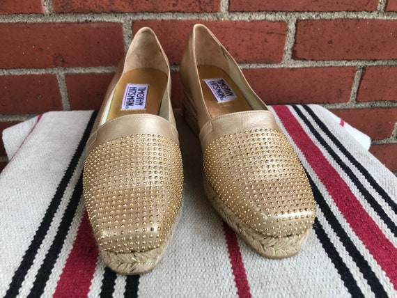 Timothy Hitsman Gold Espadrilles Vintage 80s 90s … - image 2