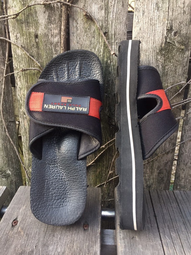 Polo Sport Sandals Womens 7 90s Y2K Neoprene Chunky Slide Sandal Vintage Ralph Lauren Polo Sport Sandals Womens 7 90s Y2K Neoprene Chunky Slide Sandal Vintage Ralph Lauren