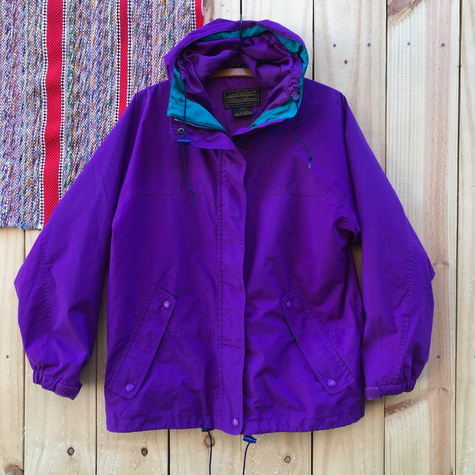90s Eddie Bauer Purple Teal Windbreaker 