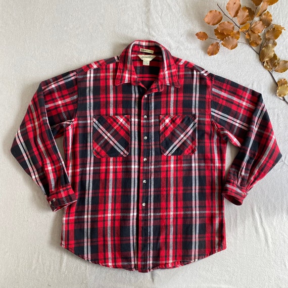 Vintage 80s Big Mac Plaid Flannel Shirt, Red and … - image 1