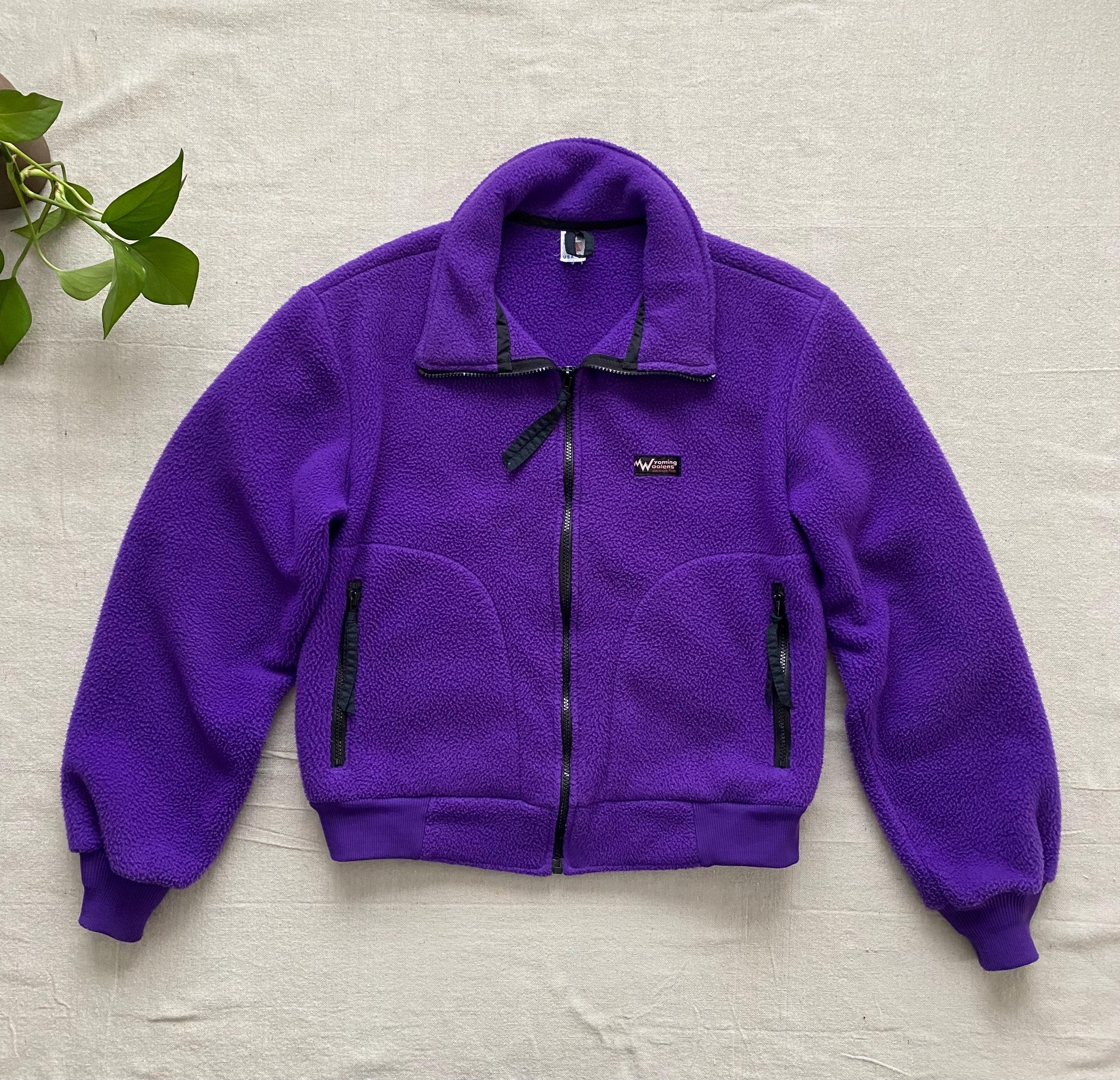 Vintage 90s Wyoming Woolens Jackson Hole Purple Polartec Fleece