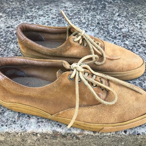 Vintage Suede Shoes 80s Giorgio Brutini Tan Leather Lace up  display picture 2