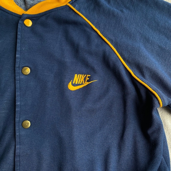 Vintage 70s-80s Nike Track Jacket, Blue with Yell… - image 3