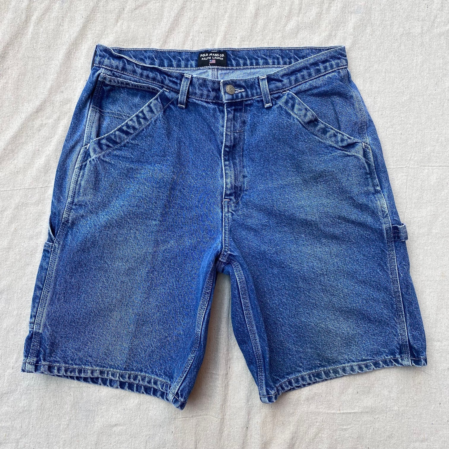 Positief Wolk Waarnemen 90s Y2K Polo Jeans Shorts Denim Carpenter Shorts Medium Wash - Etsy