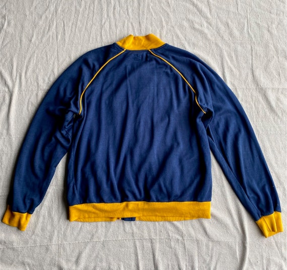 Vintage 70s-80s Nike Track Jacket, Blue with Yell… - image 9