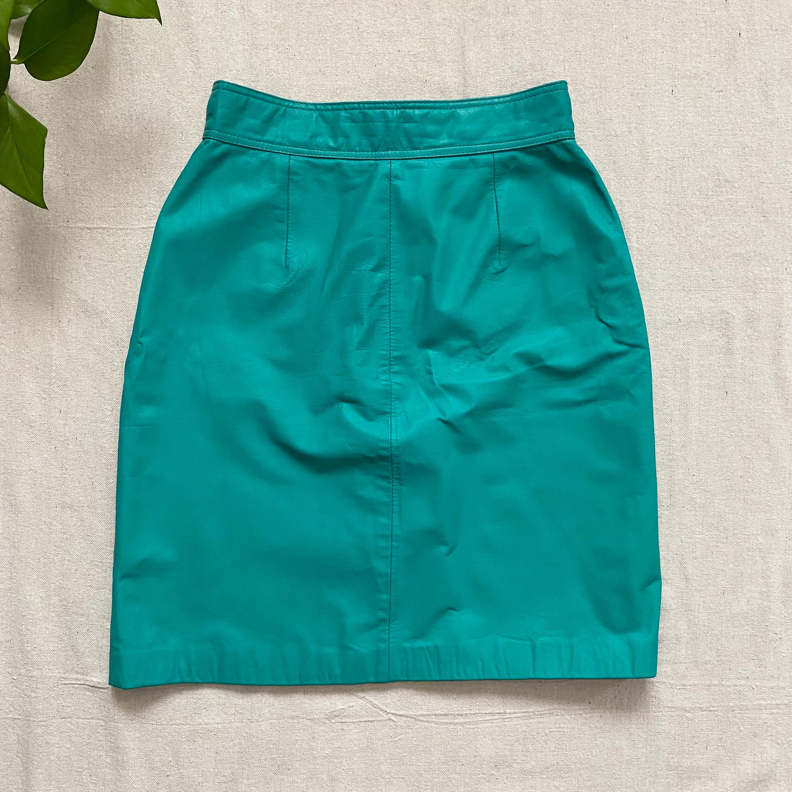 Green Leather Skirt