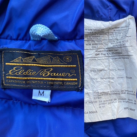 Vintage Eddie Bauer Blue Down Puffer Ski Jacket, … - image 2