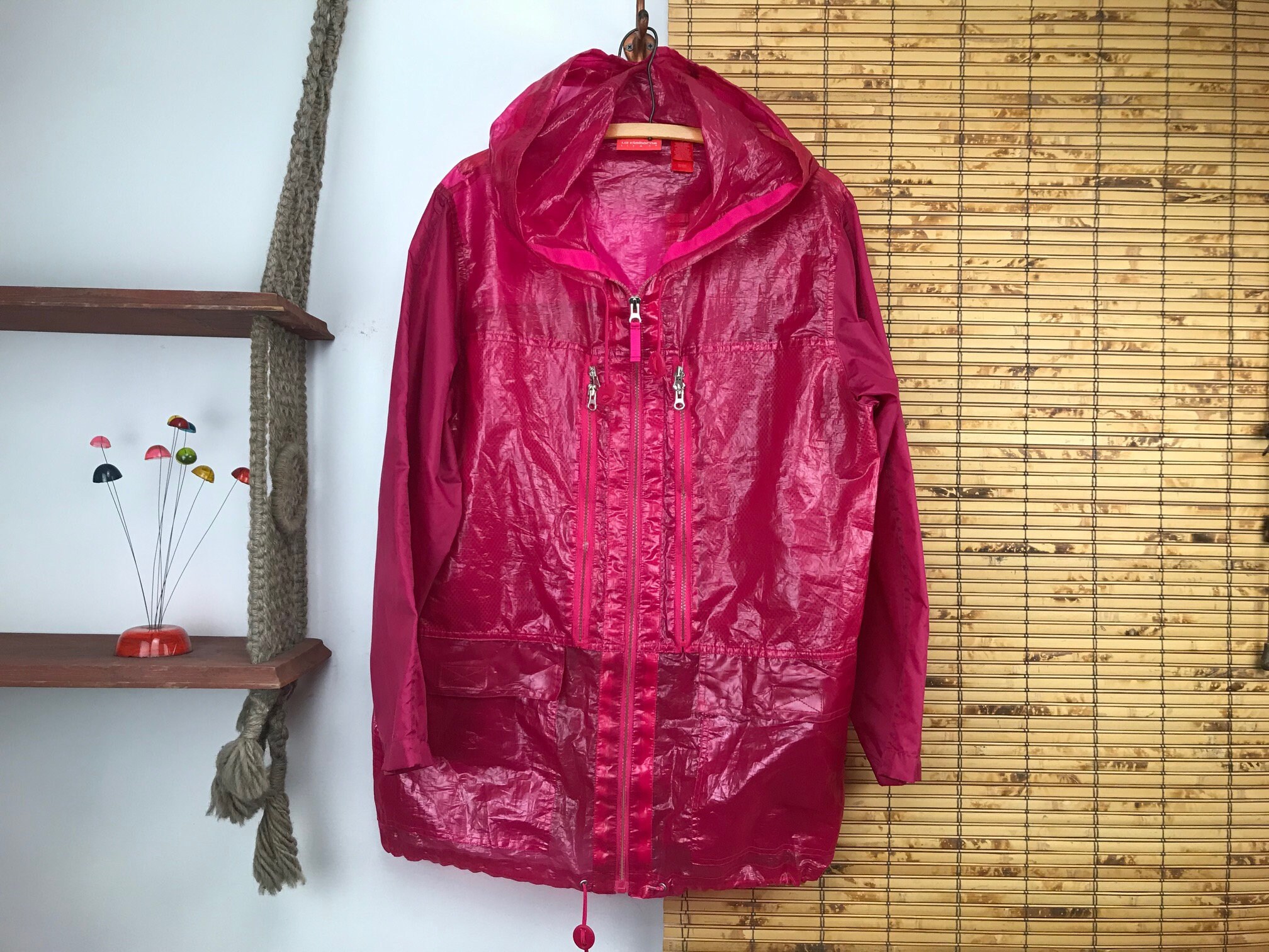 pink see through jacket