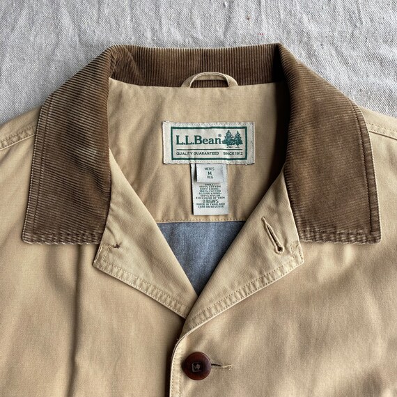 LL Bean Barn Coat, Tan Canvas Chore Jacket, Cordu… - image 2