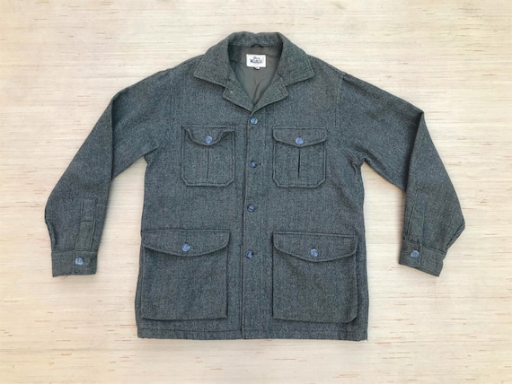 Vintage Woolrich Jacket Green Tweed Wool CPO Jacke