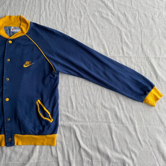 Vintage 70s-80s Nike Track Jacket, Blue with Yell… - image 4