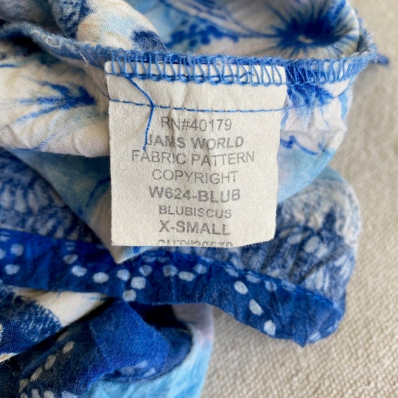90s Jams World Hawaiian Shirt, Blue Tropical Flor… - image 10