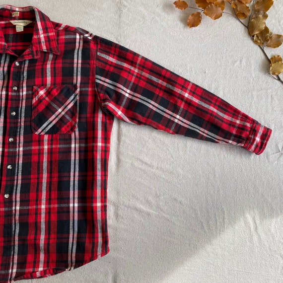 Vintage 80s Big Mac Plaid Flannel Shirt, Red and … - image 7
