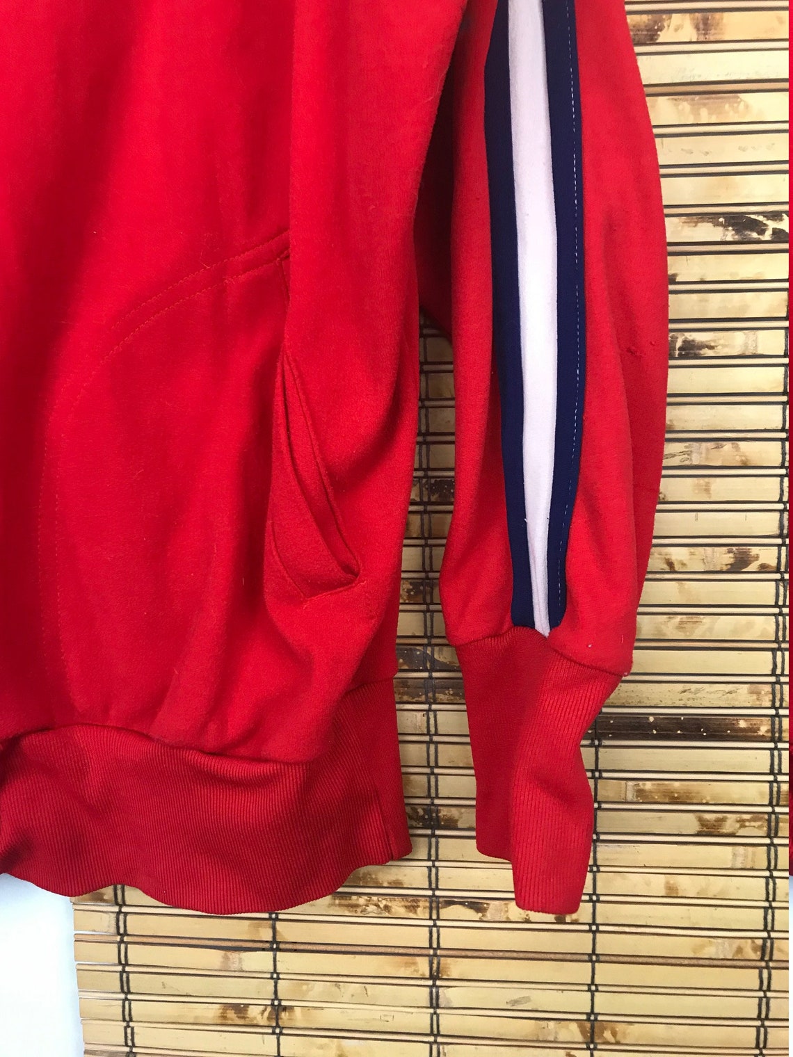 Vintage Wrestling Jacket 70s 80s Red White Blue Striped Zip up | Etsy