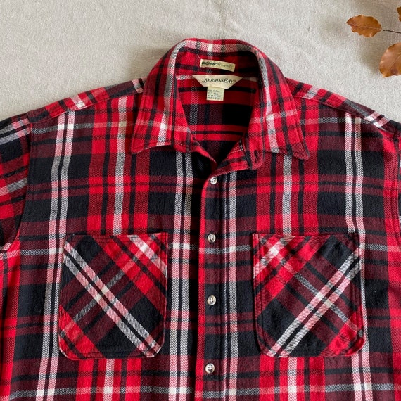 Vintage 80s Big Mac Plaid Flannel Shirt, Red and … - image 2