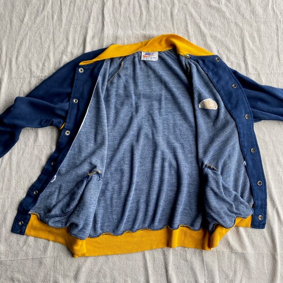 Vintage 70s-80s Nike Track Jacket, Blue with Yell… - image 10