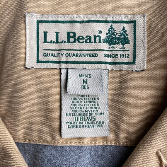 LL Bean Barn Coat, Tan Canvas Chore Jacket, Cordu… - image 3