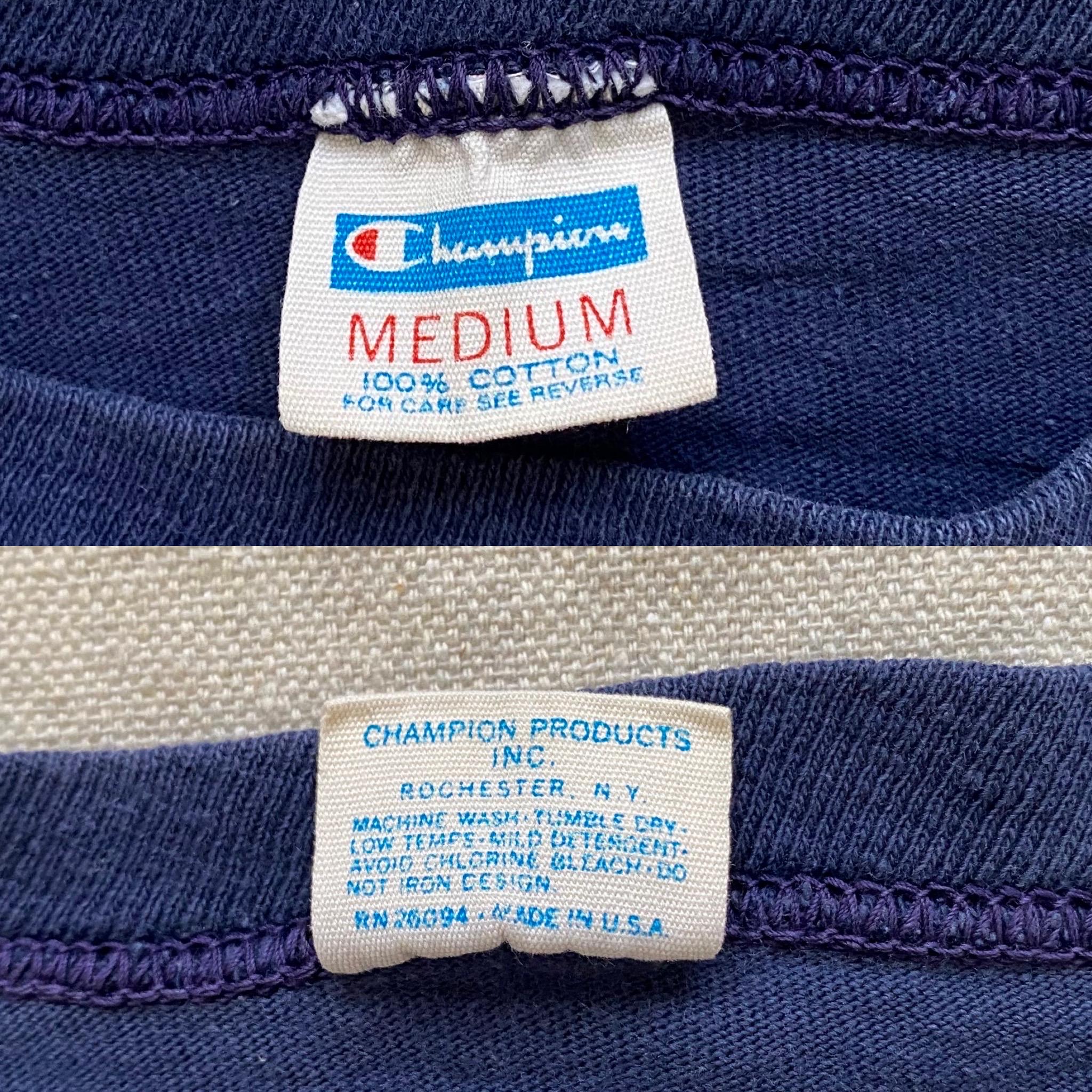 Vintage 1980s Champion University of Maryland T-shirt, Blue Short 