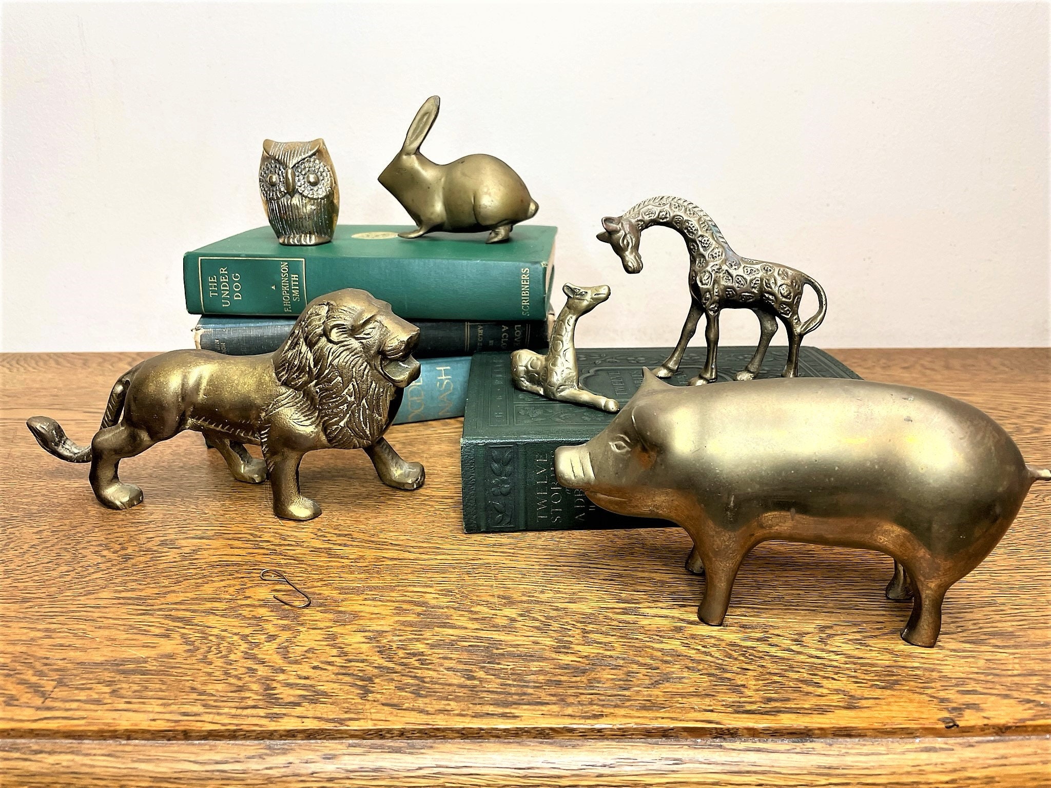 Vintage Mid Century Brass Animals Your Choice Lion Pig Owl Rabbit