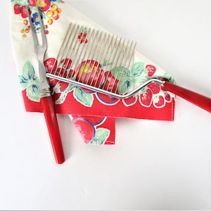 Vintage Red Bakelite Handle Kitchen Utensils - Your Choice  - Cake Breaker/Cutter or Meat Fork