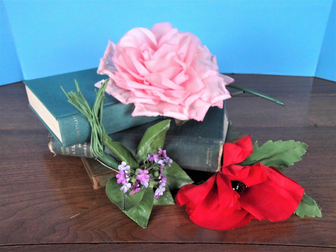 Vintage Millinery Flowers Your Choice Vintage Silk Flower Pins Corsage/dress Pins Millinery
