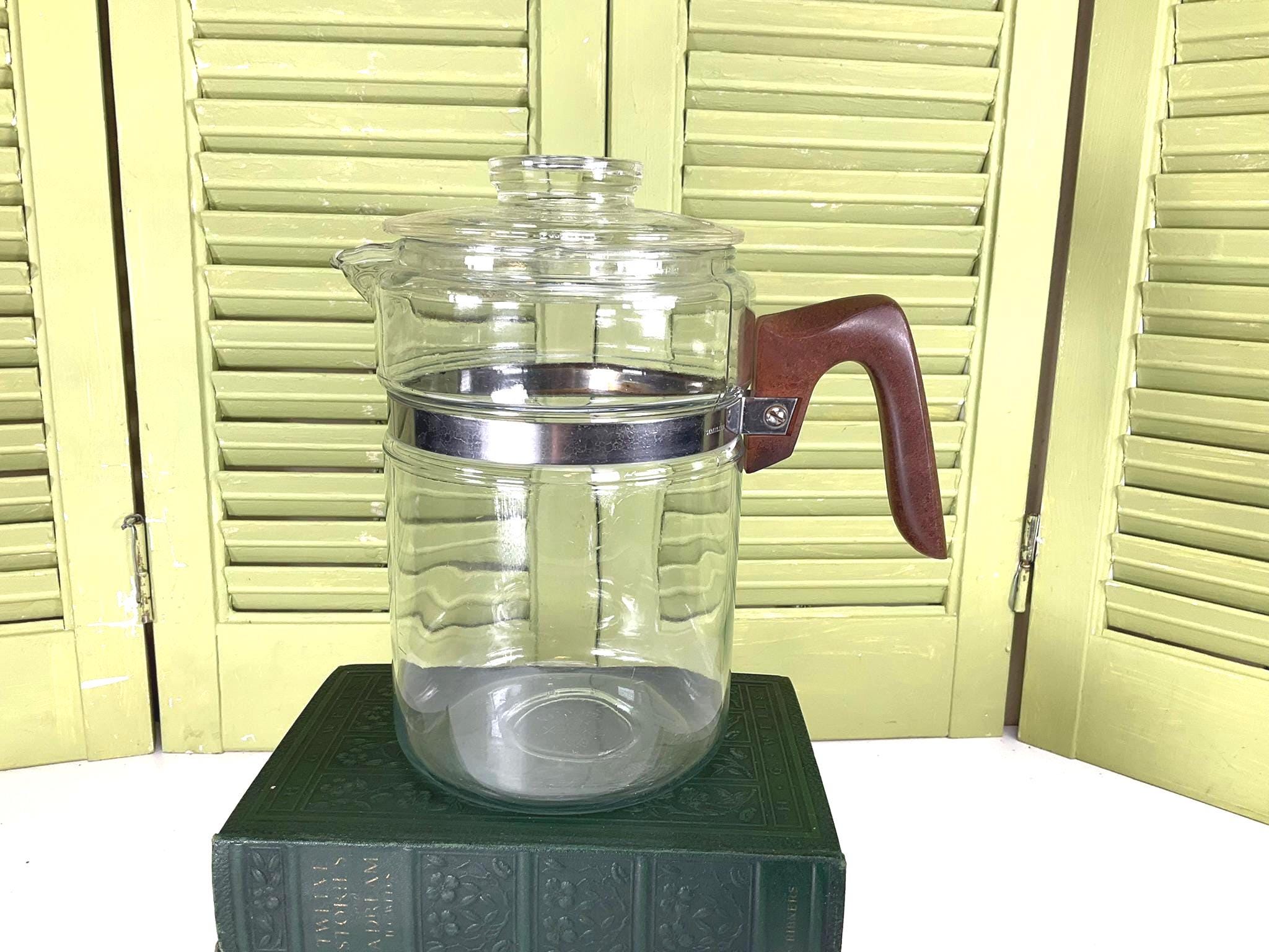 Vintage Pyrex Flameware 6 Cup Percolator Replacement Pot and Lid