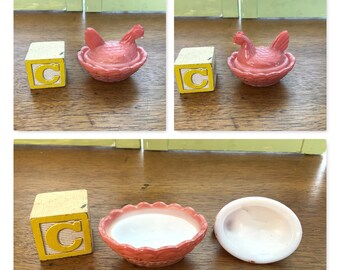 Vintage Milk Glass Hen on Nest Salt Cellars - Your Choice