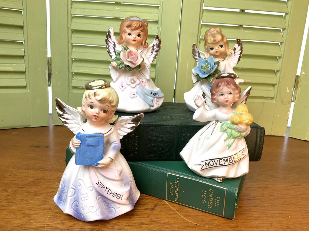 Vintage Birthday Month Angels Your Choice June July September November ...