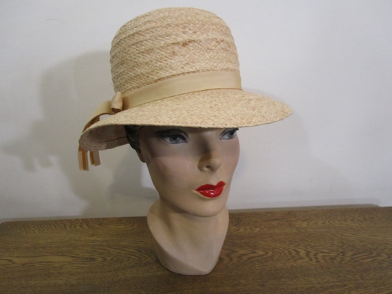 Vintage Amy New York Straw Cloche Hat - 1950's Fine S… - Gem