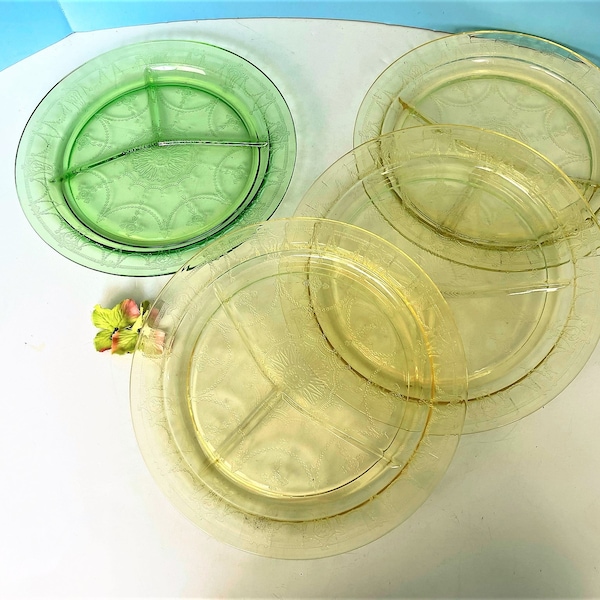 Yellow Glass Plate Etsy