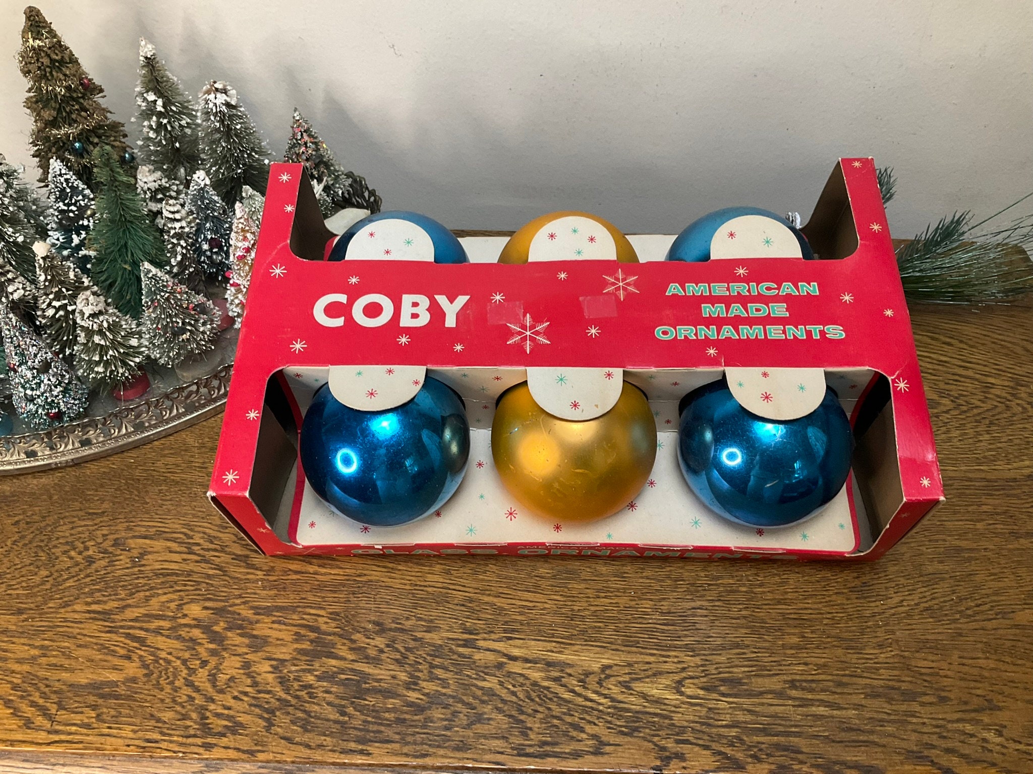 Large Vintage Mercury Glass Christmas Ornaments - 3 1/4 Large Vintage Mercury Glass Christmas Ornaments - 3 1/4
