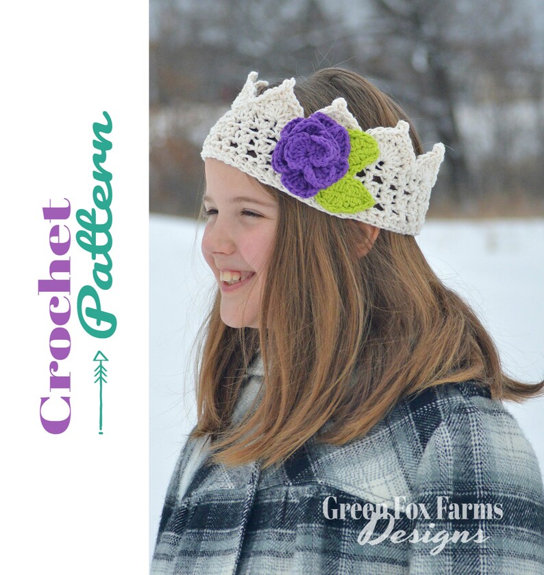 Crochet Patterns Flower Crown. Birthday Crown Flower Girl Etsy