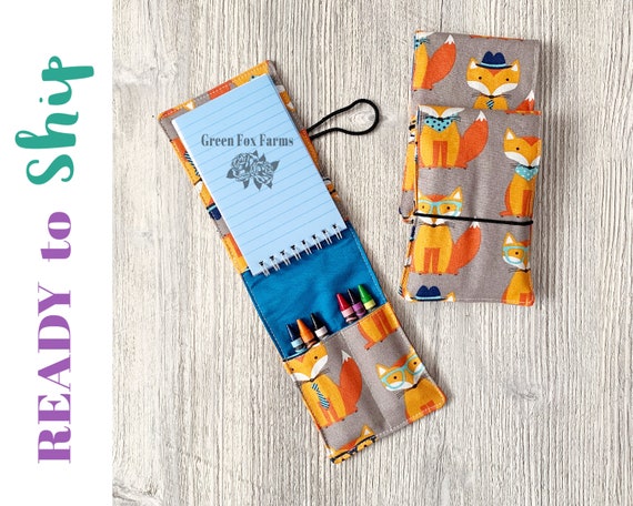 Fox Art Kit for Kids Boys Crayon Roll Girls Drawing Set 