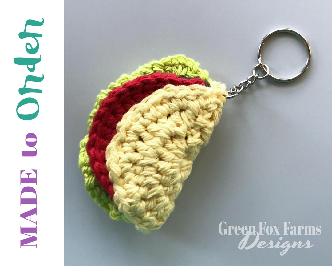 Taco Keychain Crochet Taco Toy Amigurumi Taco Mini Taco Crochet Taco