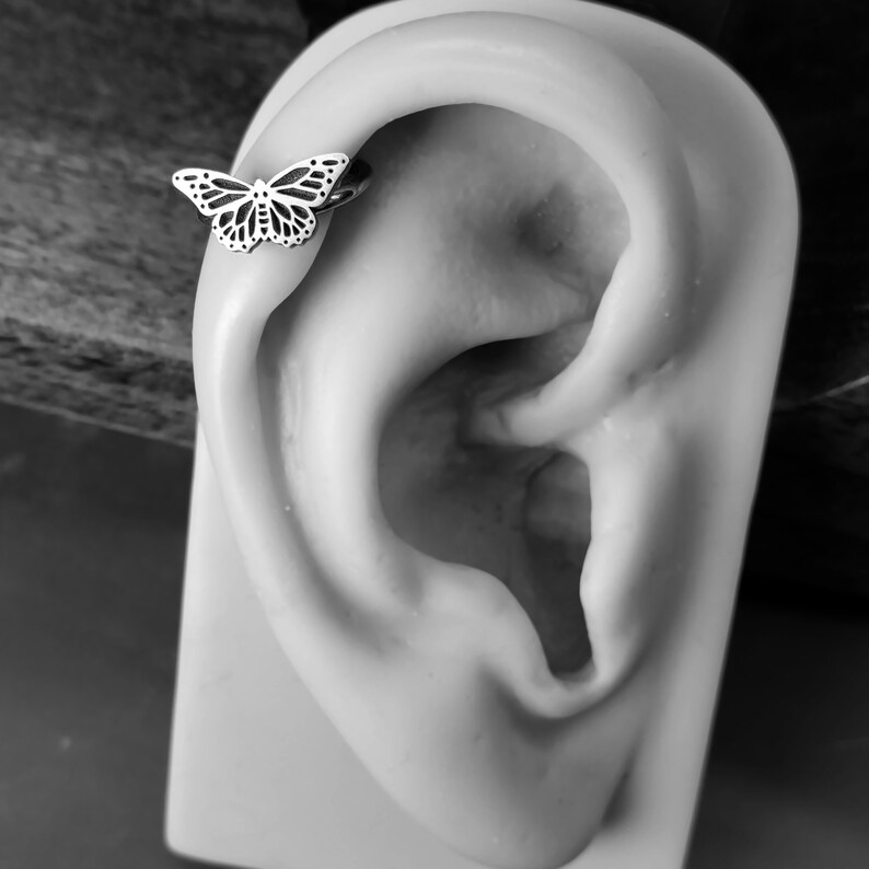 Monarch Butterfly Daith Earring 18G 16G 14G Captive Bead Etsy