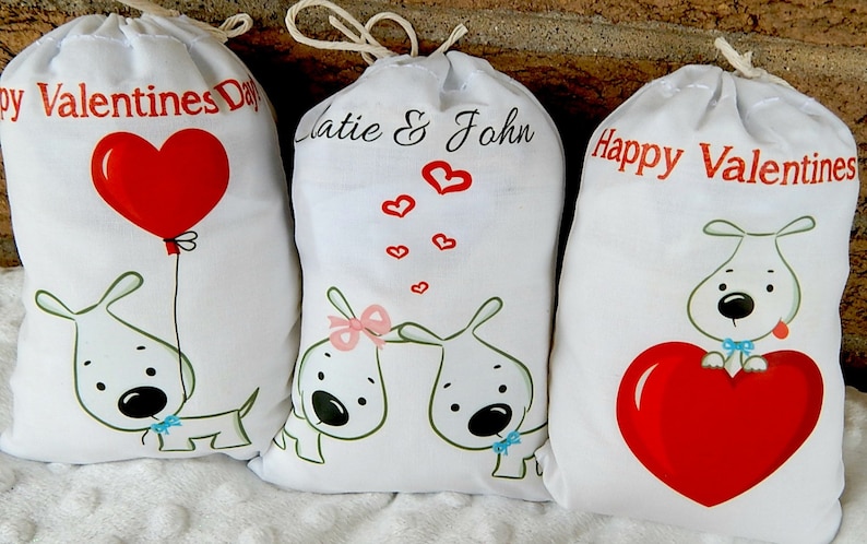 Wedding Favor Bags Loving Pup/'s Bridal shower great for Candy bag or gifts can be Personalized 5 X 7 or 6 X 8 Set of 6 bags per order