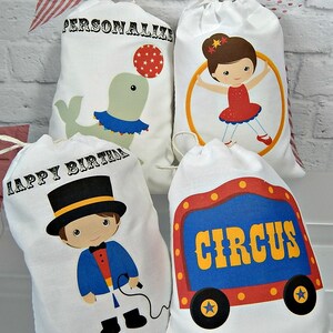 9 Circus Birthday Party Favor Bags Great for Treat or Gift Bags Personalized 6 X 8 Set of 9 bags per order image 4