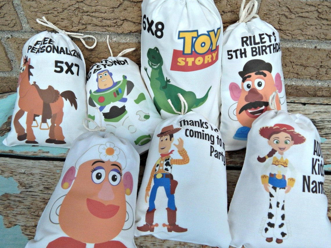 7 Toy Story Favor Bags Group 2 Birthday party bags Pixar movie Etsy