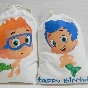 10 Bubble Guppies Favor Bags Birthday or School events for Treat's or gift Can be personalized Set of 10 bags per order 6 x 8 size bags image 4