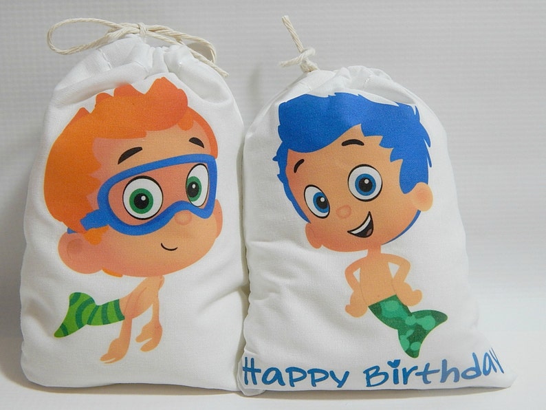 10 Bubble Guppies Favor Bags Birthday or School events for Treat's or gift Can be personalized Set of 10 bags per order 6 x 8 size bags image 4